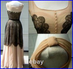 Vintage 1930s Nude/Sheer Gown/Party Dress