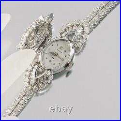 Vintage 1950s Art Deco Covered Hamilton Watch 7.65 ctw Diamond Bracelet Marquise