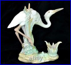 Vintage 1960s Collectibles Statue Figurine Heron Porcelain Marked Stamp Art Deco