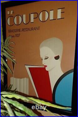 Vintage 1980s litho of French Restaurant'La Coupole'. Excellent condition