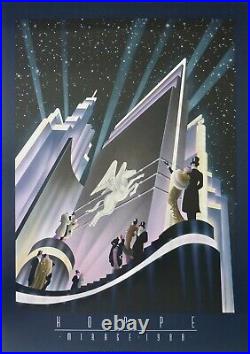 Vintage 1988 Robert Hoppe Mirage Art Deco Lithograph Poster Print