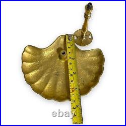 Vintage 8 Solid Brass Seashell Curtain Tiebacks Holdback 5.5 inch Art Deco Beach