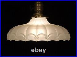 Vintage Antique 1920s Art Deco White Industrial Pendant Light Fixture 9 Shade