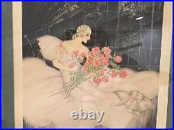 Vintage Antique Art Deco Allene Lamour Lithograph Print Message of the Roses