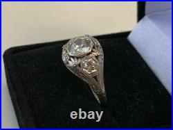 Vintage & Antique Art Deco Engagement Fine Ring 14k White Gold Over 2 Ct Diamond