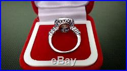 Vintage & Antique Art Deco Engagement Sapphire Ring 14k White Gold 2.5Ct Diamond