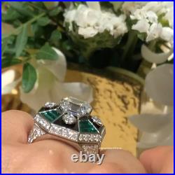 Vintage & Antique Art Deco Gorgeous Women's Ring With White CZ, Asscher & Onyx