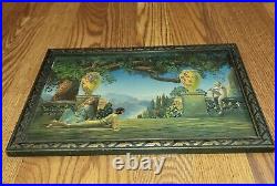 Vintage Antique Art Deco Roy Grossman Garden of Melody Print 23x15 Boy with Flute