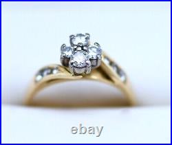 Vintage Antique Jewelry Solid Gold Ring Natural Diamonds Art Deco Jewellery M1/2