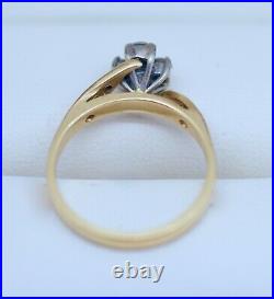 Vintage Antique Jewelry Solid Gold Ring Natural Diamonds Art Deco Jewellery M1/2