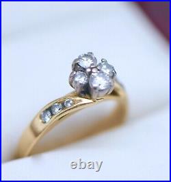 Vintage Antique Jewelry Solid Gold Ring Natural Diamonds Art Deco Jewellery M1/2