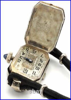 Vintage Antique Paul Vermot Art Deco Watch diamonds sapphires 18K Gold 15J Swiss