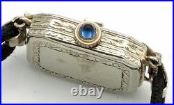 Vintage Antique Paul Vermot Art Deco Watch diamonds sapphires 18K Gold 15J Swiss