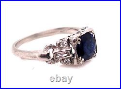 Vintage Antique Sapphire Diamond Engagement Ring 1.26ct Platinum Art Deco