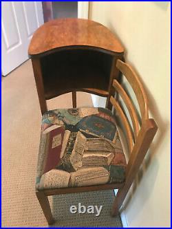 Vintage/Antique Telephone Table Gossip Chair/Bench Art Deco Mid Century Modern