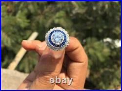 Vintage Art Deco 1.7Ct Real Moissanite Wedding Ring 14k White Gold Plated