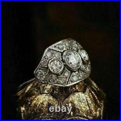 Vintage Art Deco 2.10Ct Round Lab-Created Diamond 14k White Gold Engagement Ring