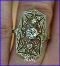 Vintage Art Deco 2.2Ct Round Cut Lab-Created Diamond Engagement 925 Silver Ring