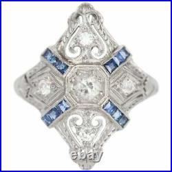 Vintage Art Deco 2.30ct Round Cut Lab created Diamond Antique Engagement Ring