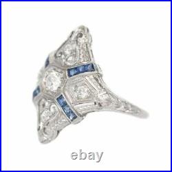 Vintage Art Deco 2.30ct Round Cut Lab created Diamond Antique Engagement Ring