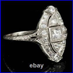 Vintage Art Deco 2.70Ct Lab-Created Round Cut Diamond Antique Engagement Ring