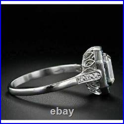 Vintage Art Deco 2.80Ct Emerald Cut Lab-Created Diamond Retro Engagement Rings