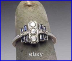 Vintage Art Deco 2.90Ct Round Lab Created Diamond 14k White Gold Engagement Ring
