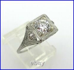 Vintage Art Deco 2Ct Lab Created Moissanite Antique Engagement Ring 925 Silver