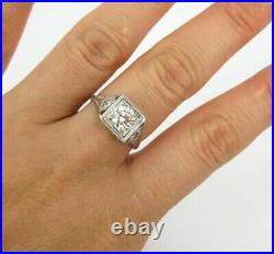 Vintage Art Deco 2Ct Lab Created Moissanite Antique Engagement Ring 925 Silver