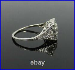 Vintage Art Deco 2Ct Lab Created Moissanite Antique Engagement Ring 925 Silver
