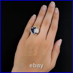 Vintage Art Deco 3.00 CT Pear Cut Simulated Diamond Promise Ring 10K White Gold