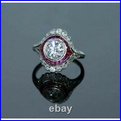 Vintage Art Deco 3.00Ct Round Cut Lab-Created Diamond Antique Engagement Rings