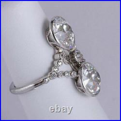 Vintage Art Deco 3.20 ct Round Diamond Antique Engagement Wedding Ring