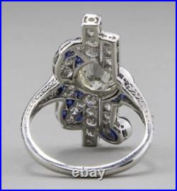 Vintage Art Deco 3.20Ct Round Cut Lab-Created Diamond Engagement Antique Ring