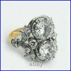 Vintage Art Deco 3.22 ct Round Cut Diamond Antique Engagement Wedding Ring Sz 7