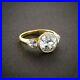 Vintage Art Deco 3.30 Ct Round Cut Diamond Wedding Ring 14K Yellow Gold Over