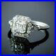 Vintage Art Deco 3.40Ct Asscher Lab-Created Diamond Engagement Ring 14K W / Gold