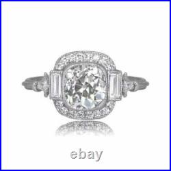 Vintage Art Deco 3.50 ct White Diamond Antique Engagement Wedding Ring Fine 925