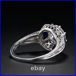 Vintage Art Deco 3.89 Ct Round Cut Lab Created Diamond Antique Engagement Ring