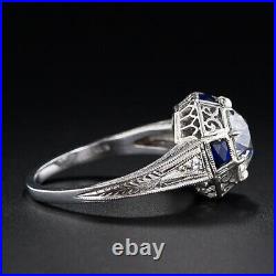 Vintage Art Deco 3.89 Ct Round Cut Lab Created Diamond Antique Engagement Ring