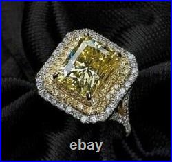 Vintage Art Deco 4.80 Ct Canary Diamond Antique Wedding Ring 925 Sterling Silver