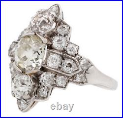 Vintage Art Deco 5.11CT Bright Round Cut Cubic Zirconia Women's Amazing Ring