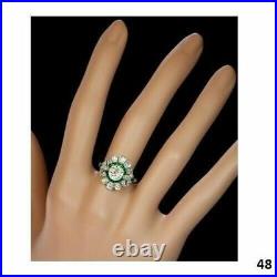 Vintage Art Deco Antique Round Cut White Diamond Engagement 925 Silver Gift Ring