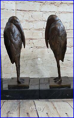 Vintage Art Deco Bronze Pelican Bird Beak Bookend, Pair Hot Cast Decoration Sale