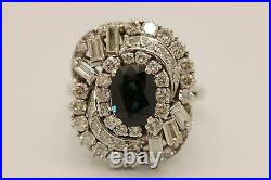 Vintage Art Deco Cluster Engagement Cocktail Ring 2.21 CT Diamond 14K White Gold
