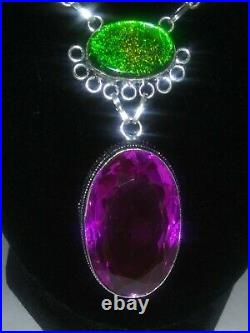 Vintage Art Deco Collectible Opal Amethyst Necklace A Must-have Stunning