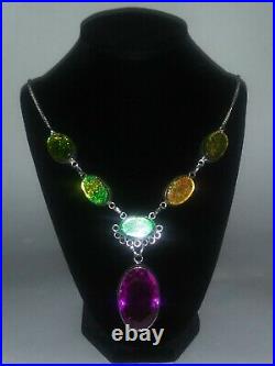 Vintage Art Deco Collectible Opal Amethyst Necklace A Must-have Stunning