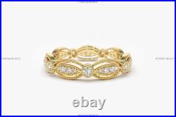 Vintage Art Deco Crown Fine Anniversary Engagement Diamond Ring 14k Gold Diamond