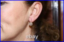 Vintage Art Deco Drop Earrings 14K Yellow Gold Finish 2.13 Ct Simulated Diamond