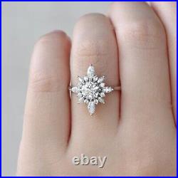 Vintage Art Deco Engagement Engagement Ring 14k Gold Moissanite Diamond Jewelry